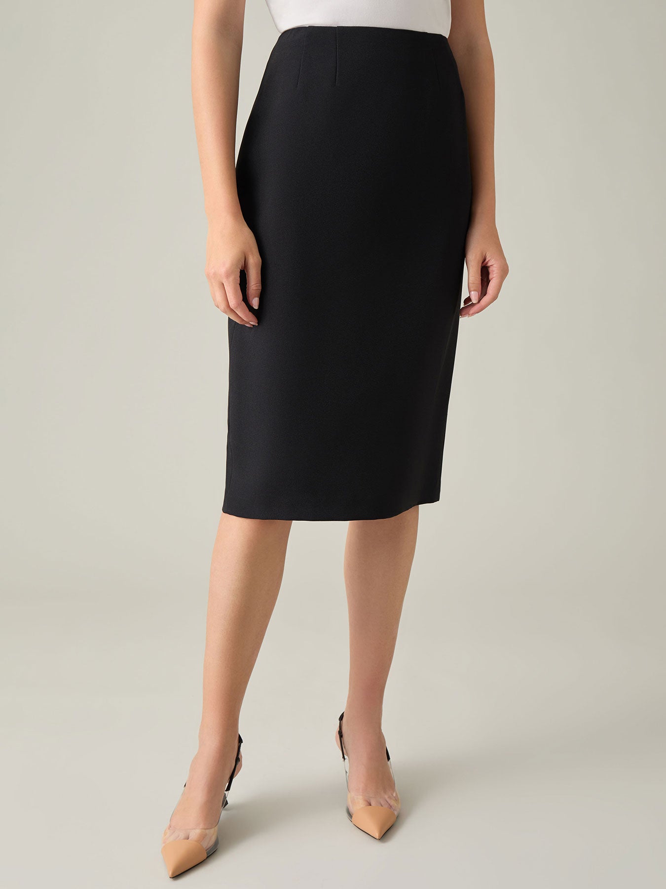 Black pencil skirt below knee best sale