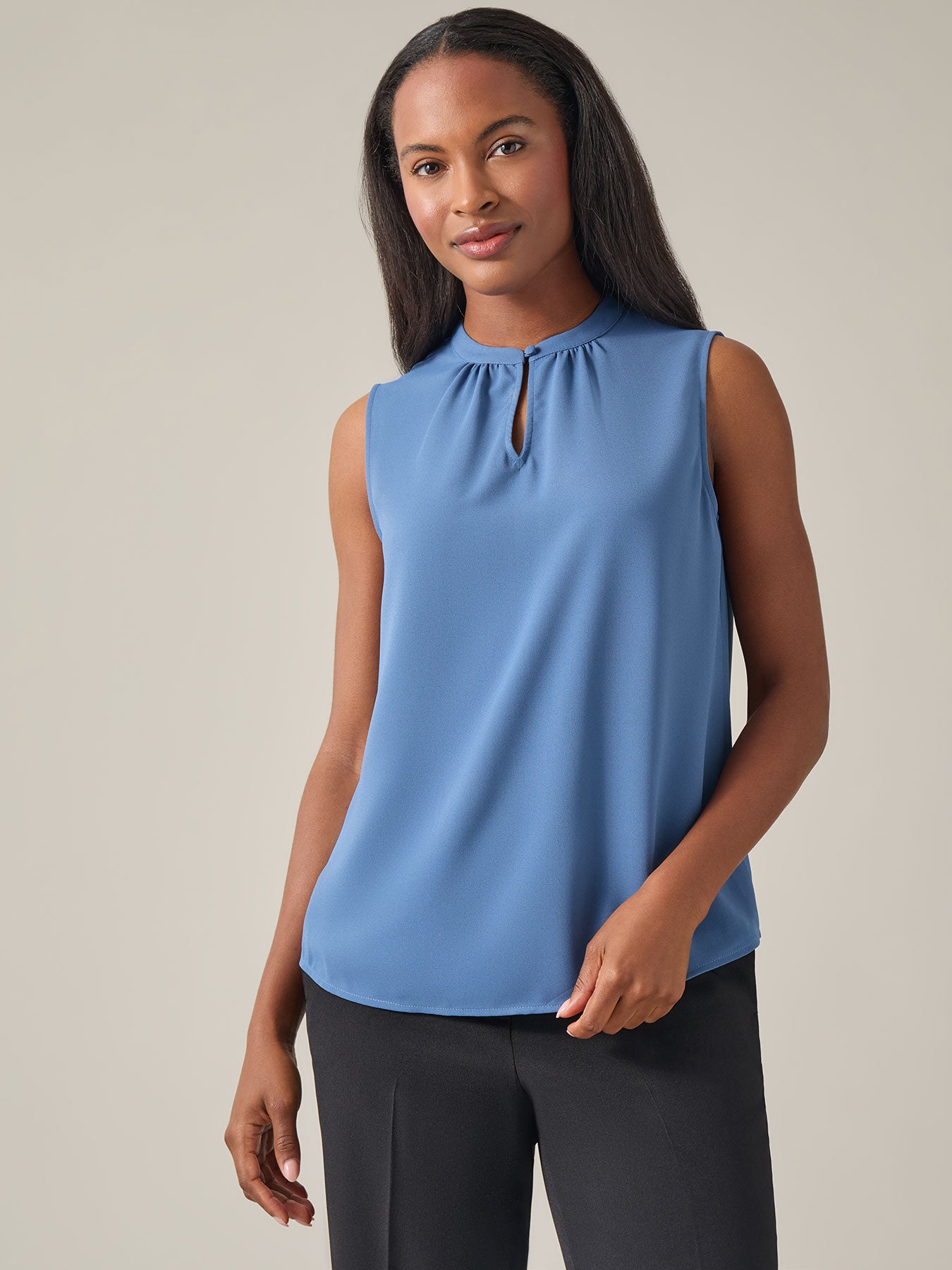 Sleeveless Keyhole Blouse