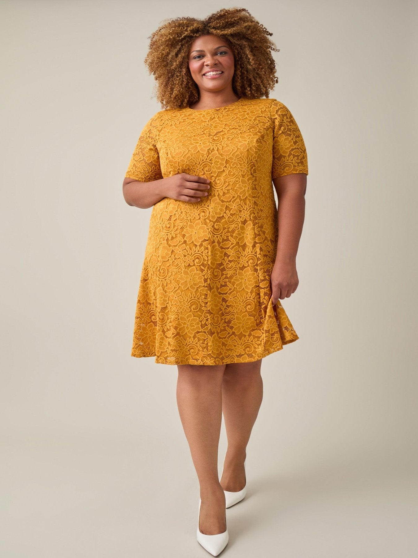 Kasper Fit And Flare Dress Gold Signature