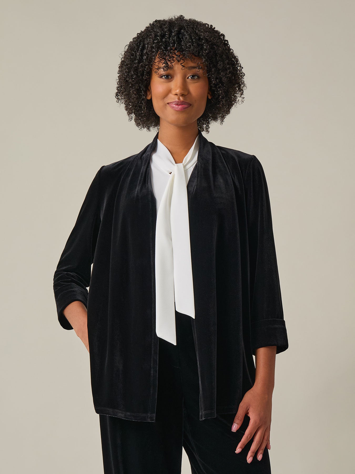 Black velvet cardigan best sale