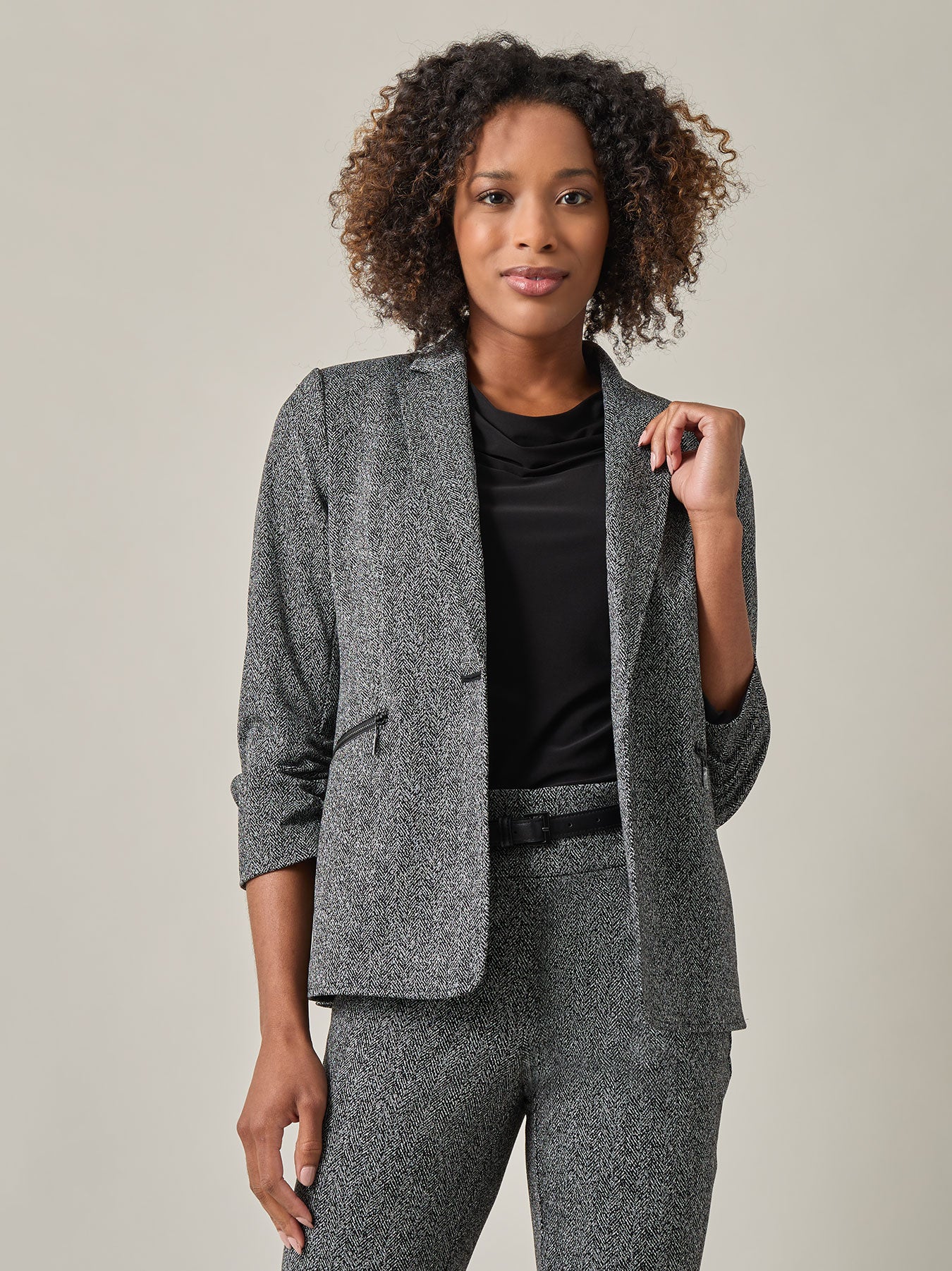 Grey petite blazer best sale