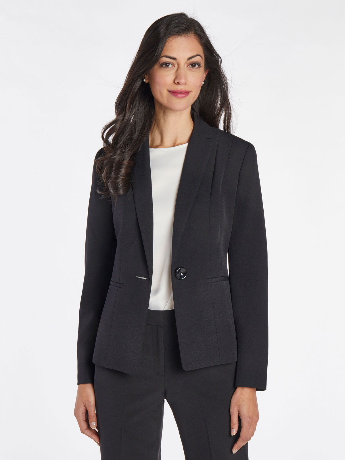 KASPER Separates Womens Size 4 Long Sleeve Black Blazer Suit