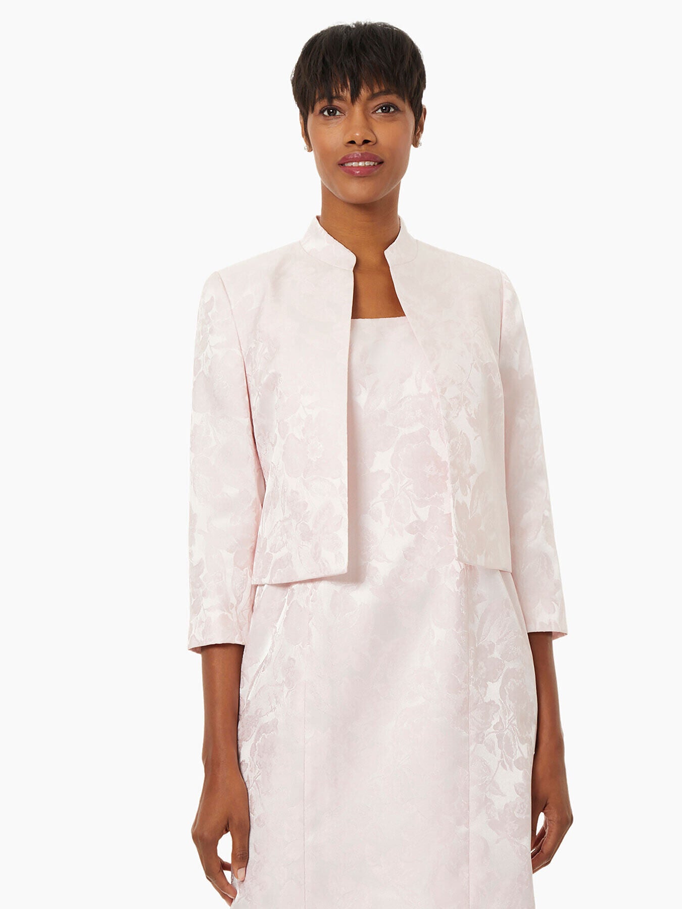 Jacquard Jacket - Pink Floral Jacket | Kasper