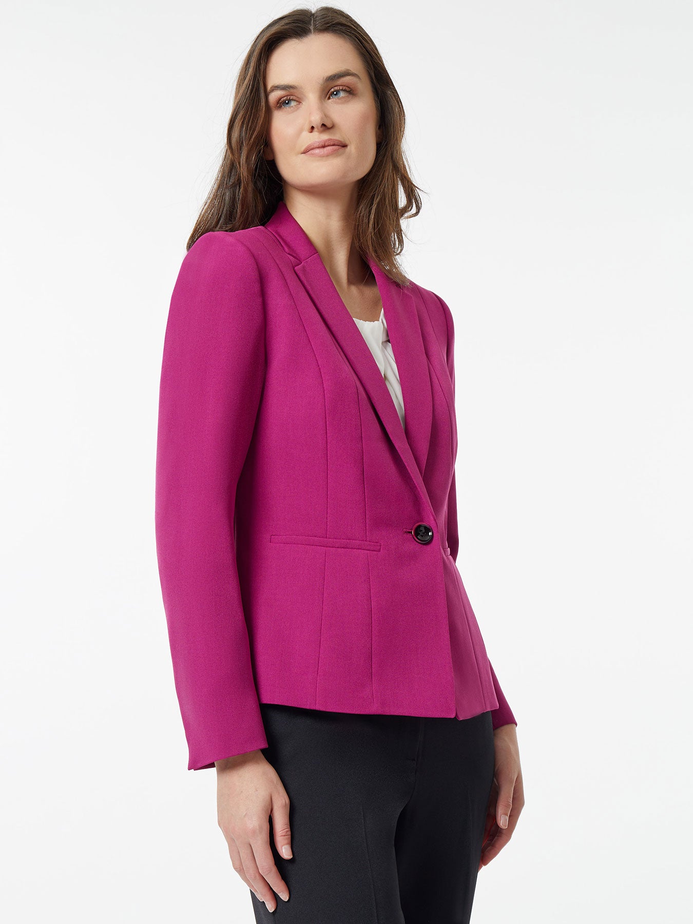 Kasper Petites Womens Collared Suit Separate One-Button Blazer