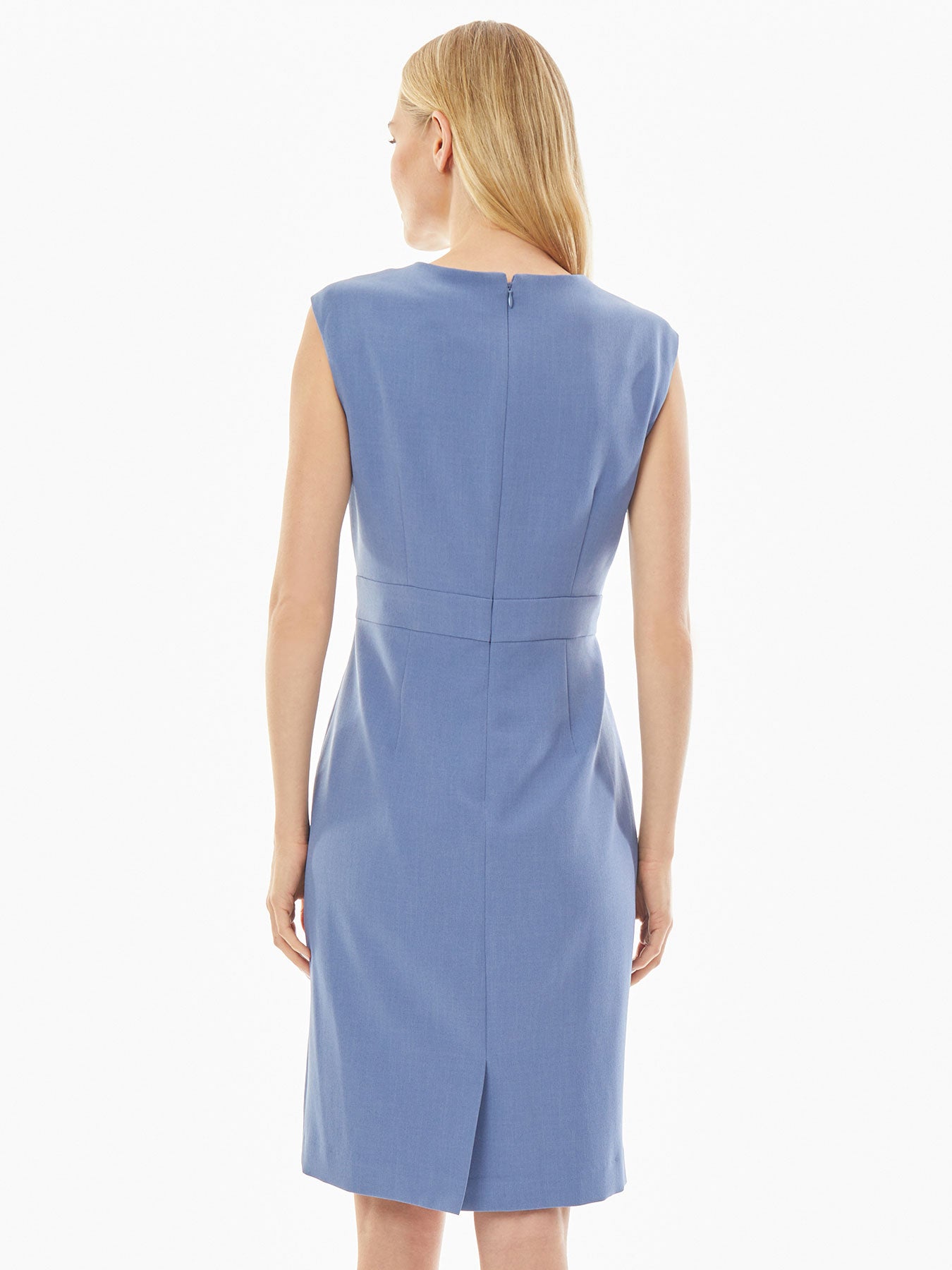 Crepe Dress - Blue Sheath Dress | Kasper