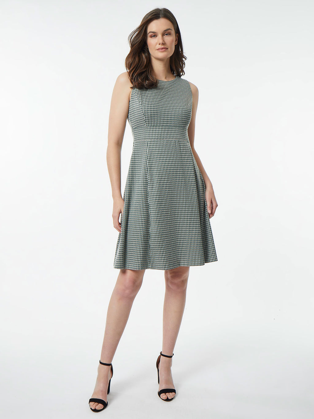 Natalie Dress, Houndstooth, Evergreen Plaid | Kasper