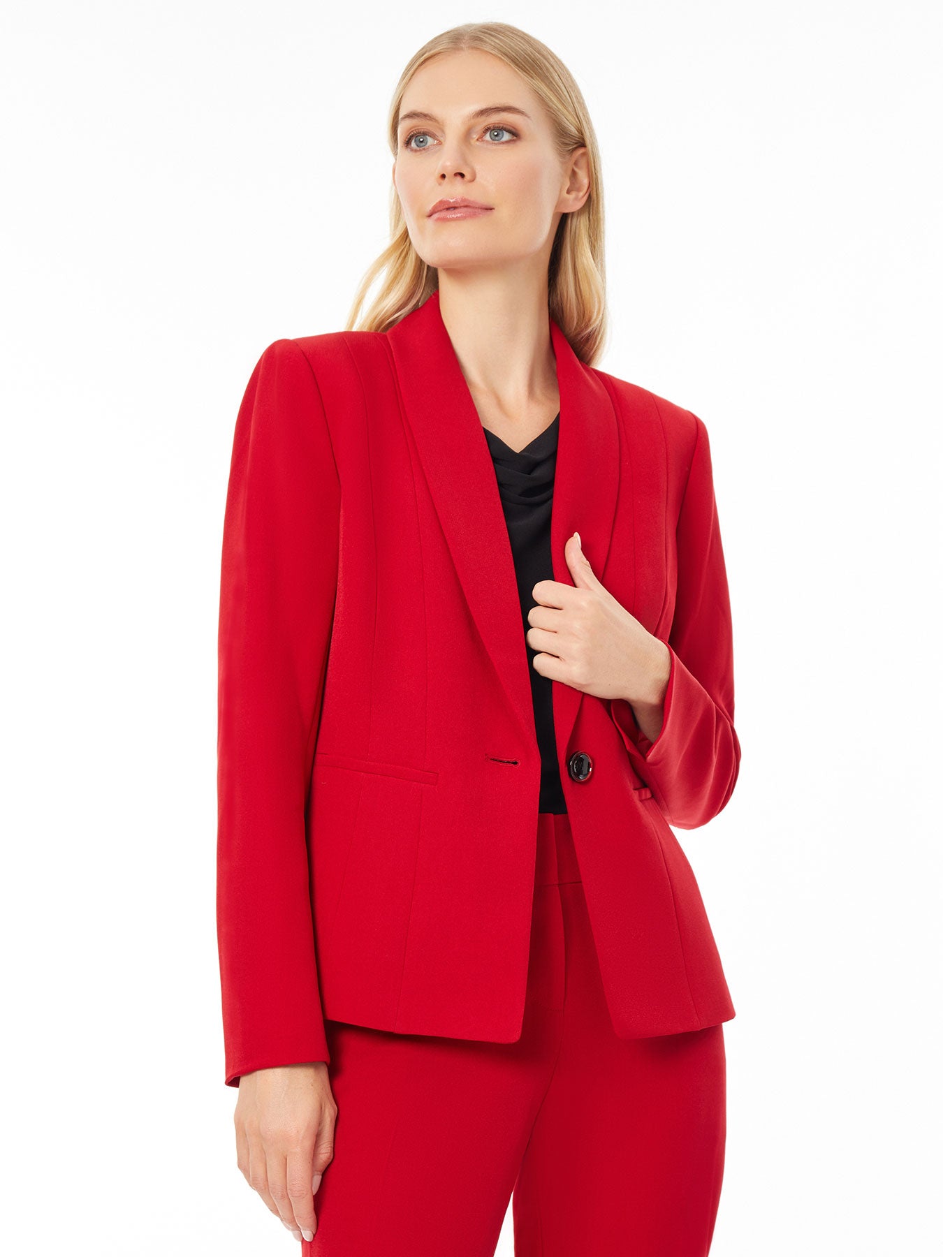 $100 Kasper Women's Pink Shawl-Collar Open-Front Blazer Jacket Petite Size  PM