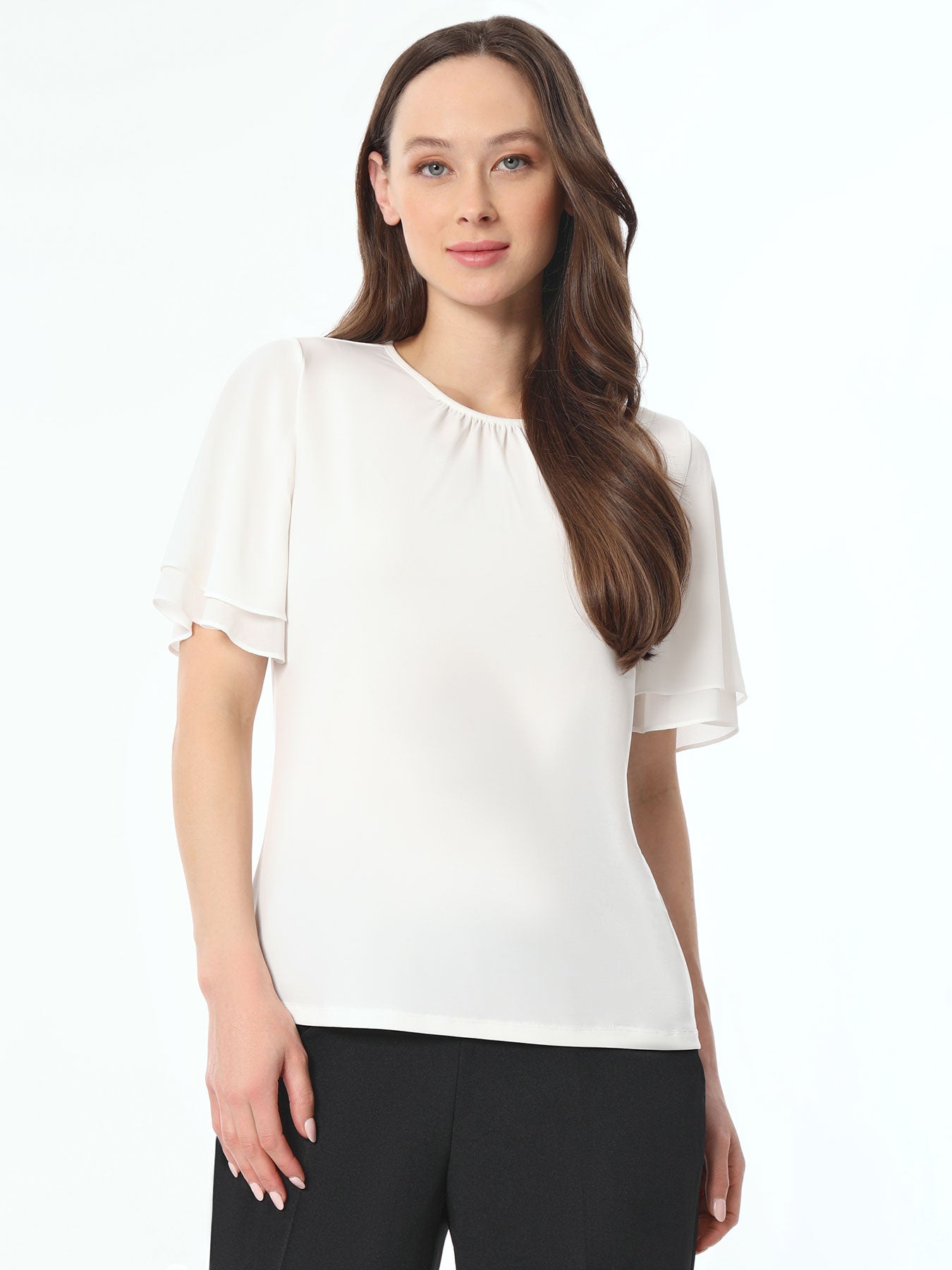KASPER BLOUSE/NEW WITH TAG/RETAIL$69/SIZE SMALL /BUST 38/WHITE