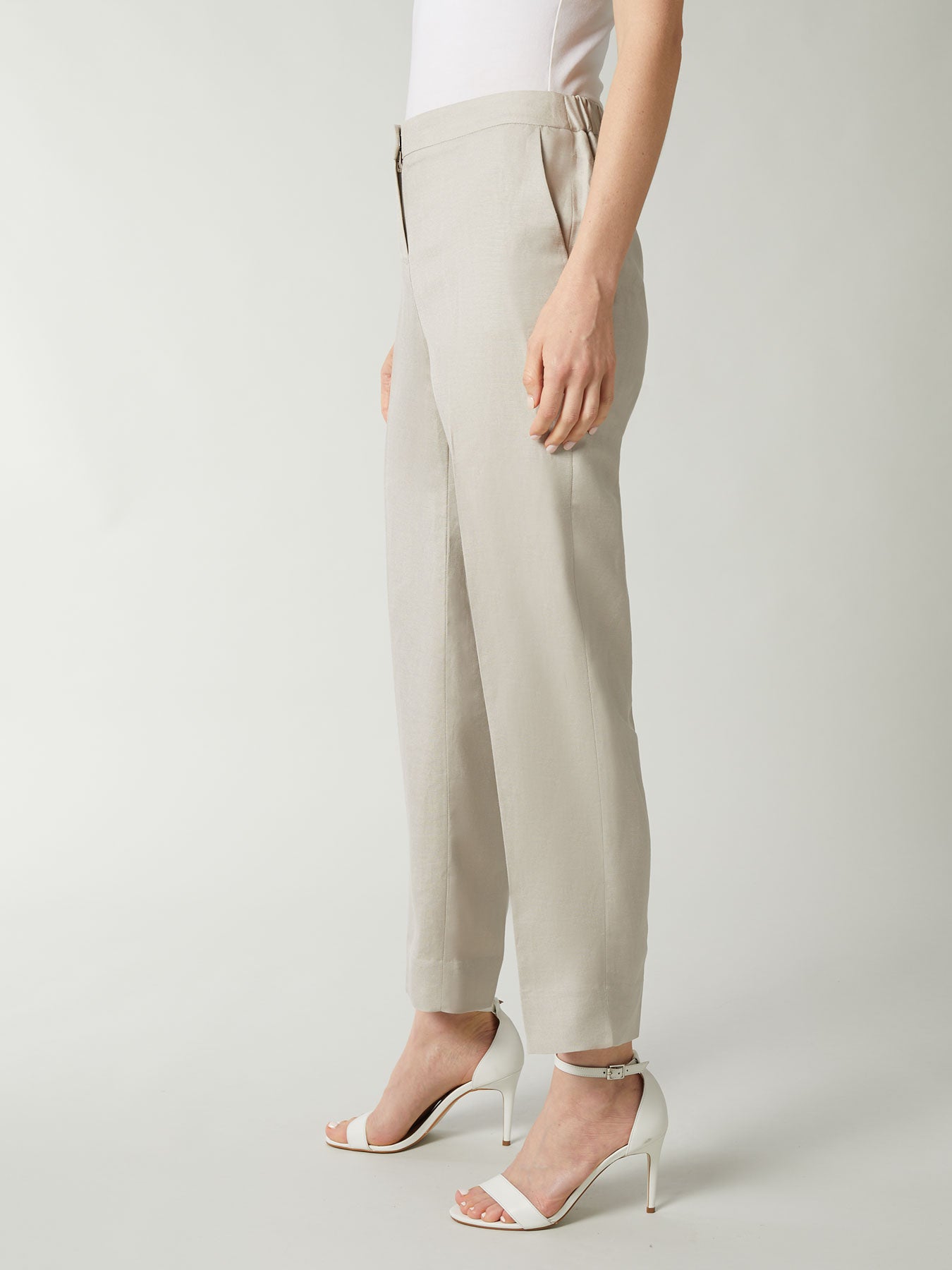 Kasper Women's Petite Elastic Back Pant W/Side Slits (Lined), White Lily at   Women's Clothing store