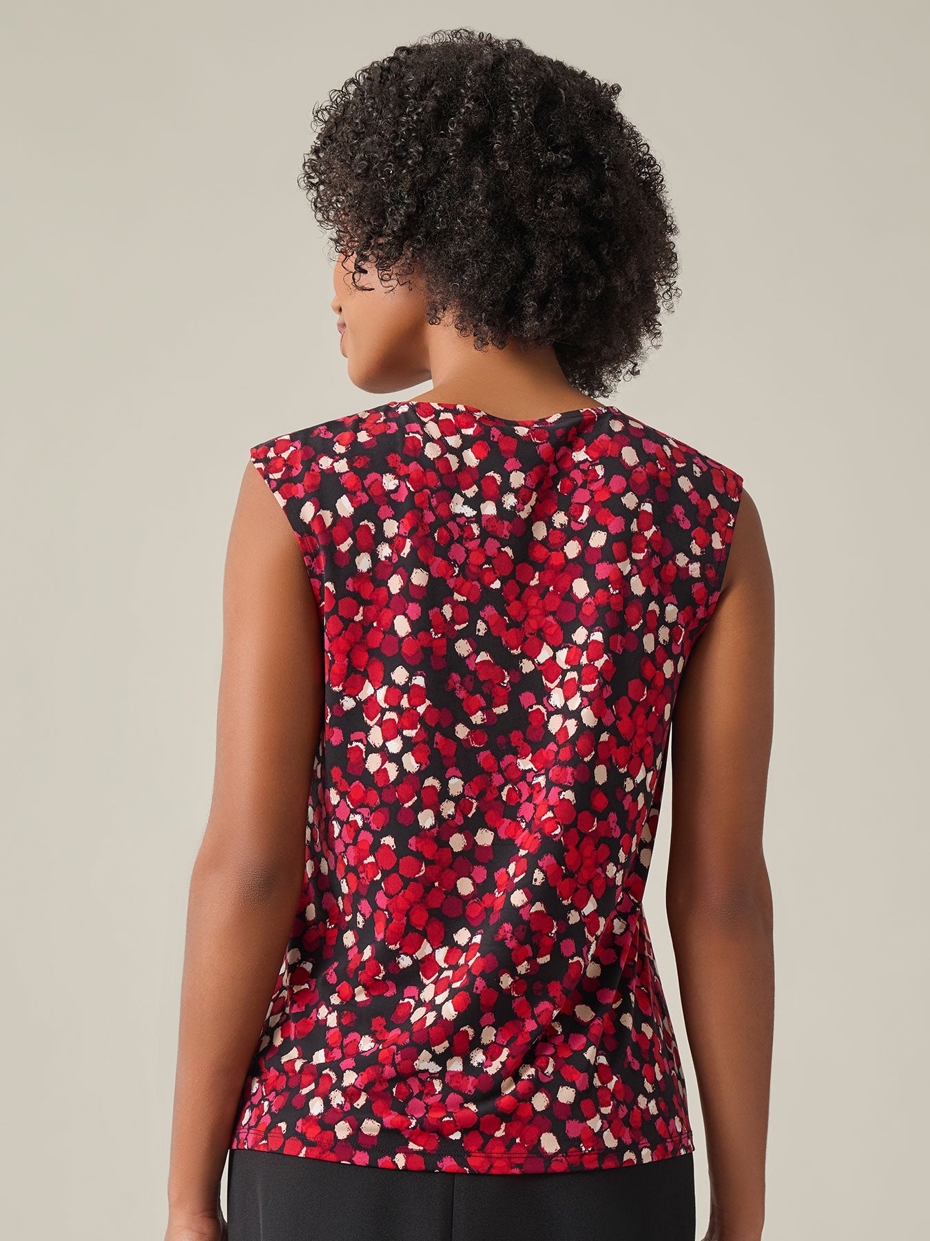 Myles Top, Everyday Knit, Fire Red Multi | Kasper