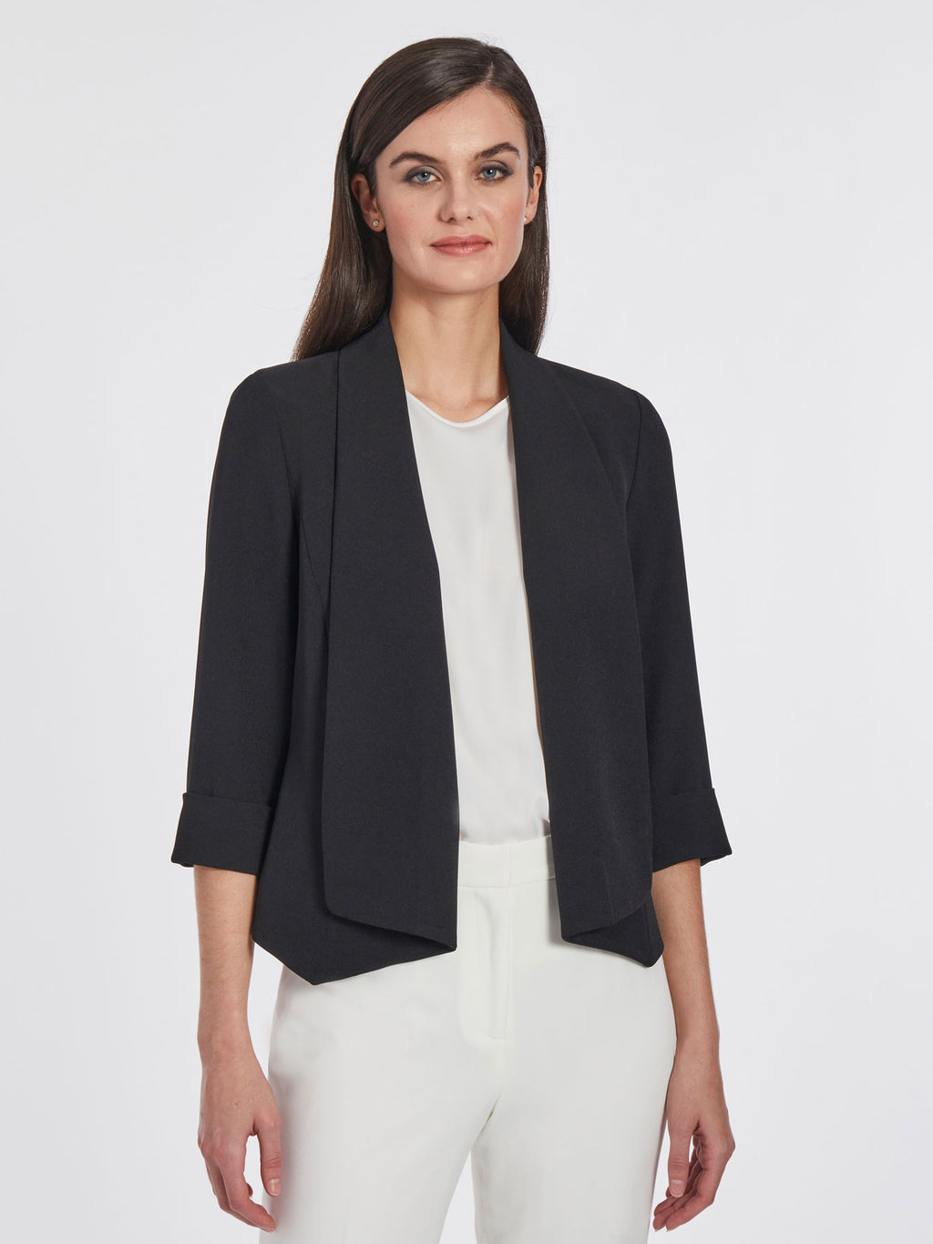 Kasper Women's Colorblocked Framed Open-Front Jacket