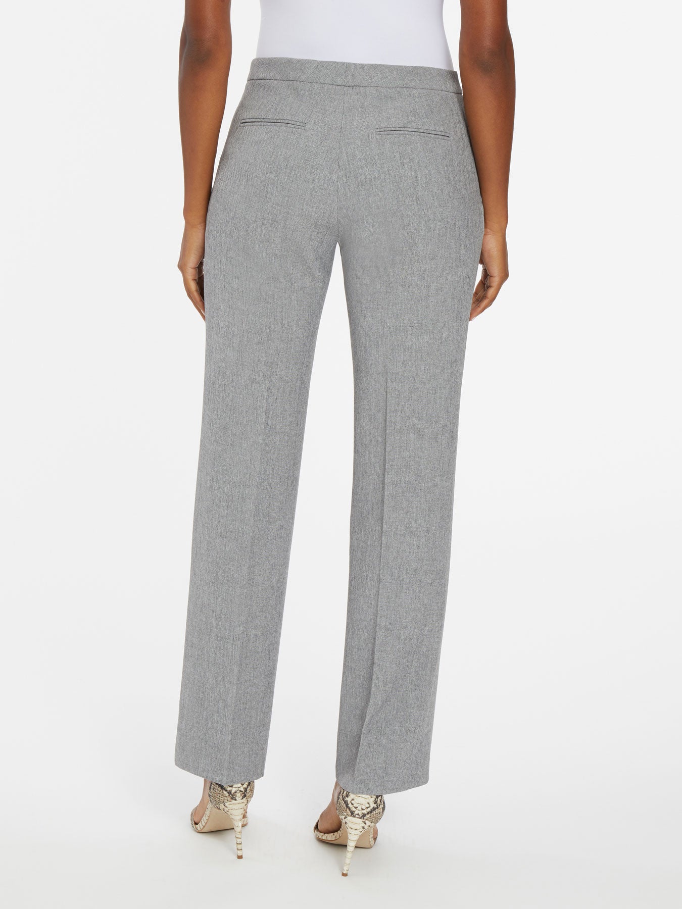 Kasper Women's Petite TAB Front Pant, Grey/Black, 8P at