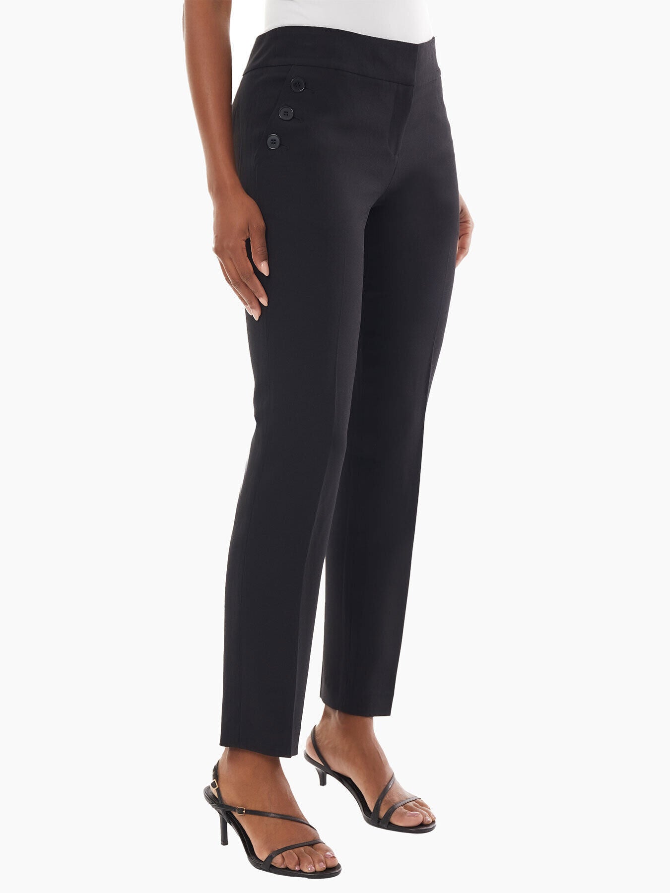 Kasper Plus Size Flat Front High Waisted Extended Tab Coordinating Trouser  Pants