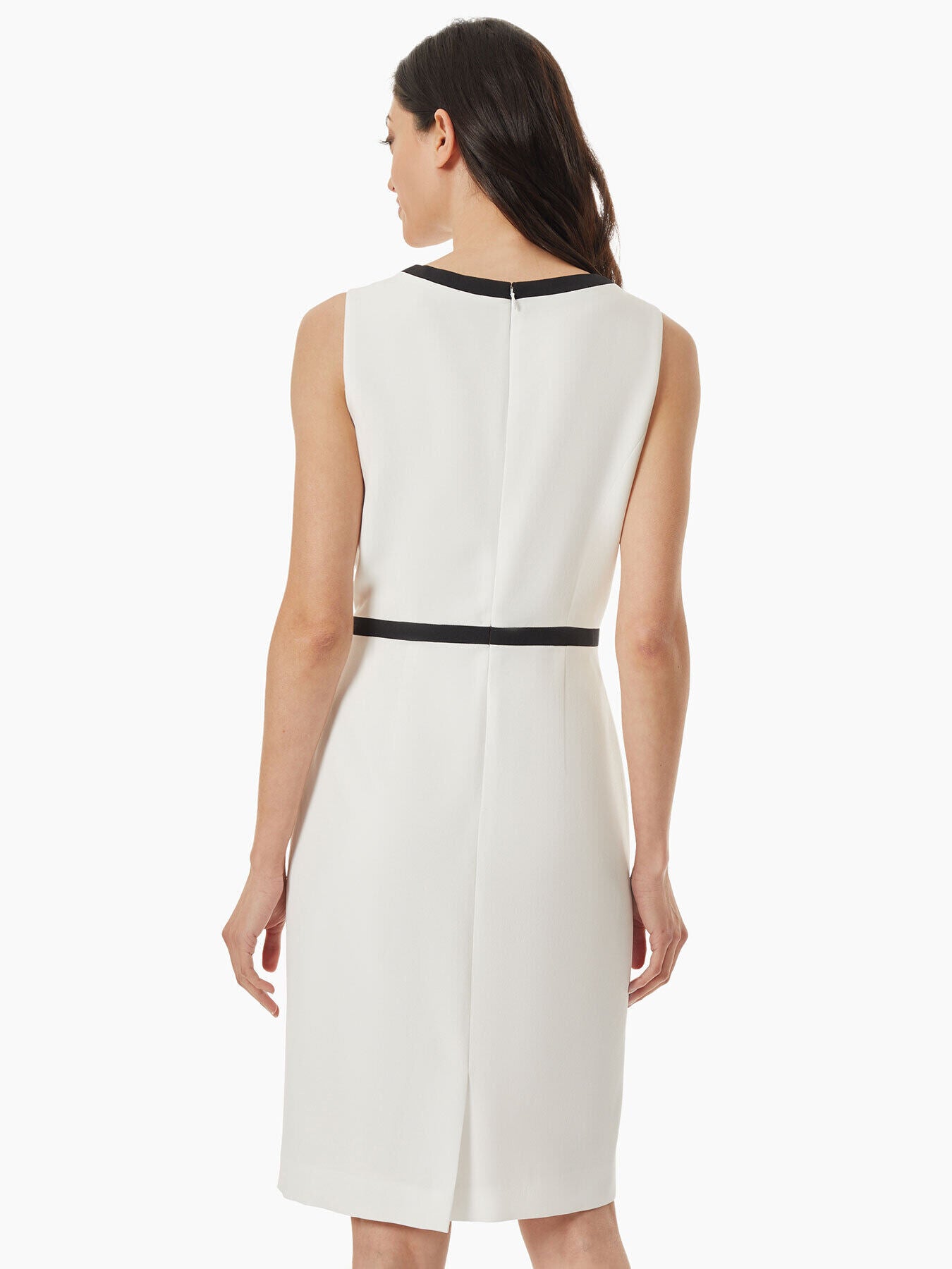 Calvin Klein Zipper-Trim Sheath Dress (Soft White, 4)
