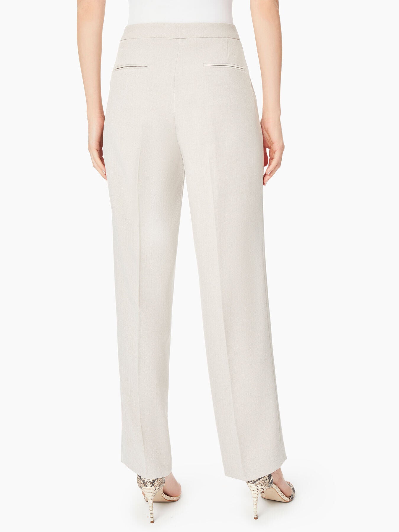 Stretch Pebble Crepe Straight Leg Pants